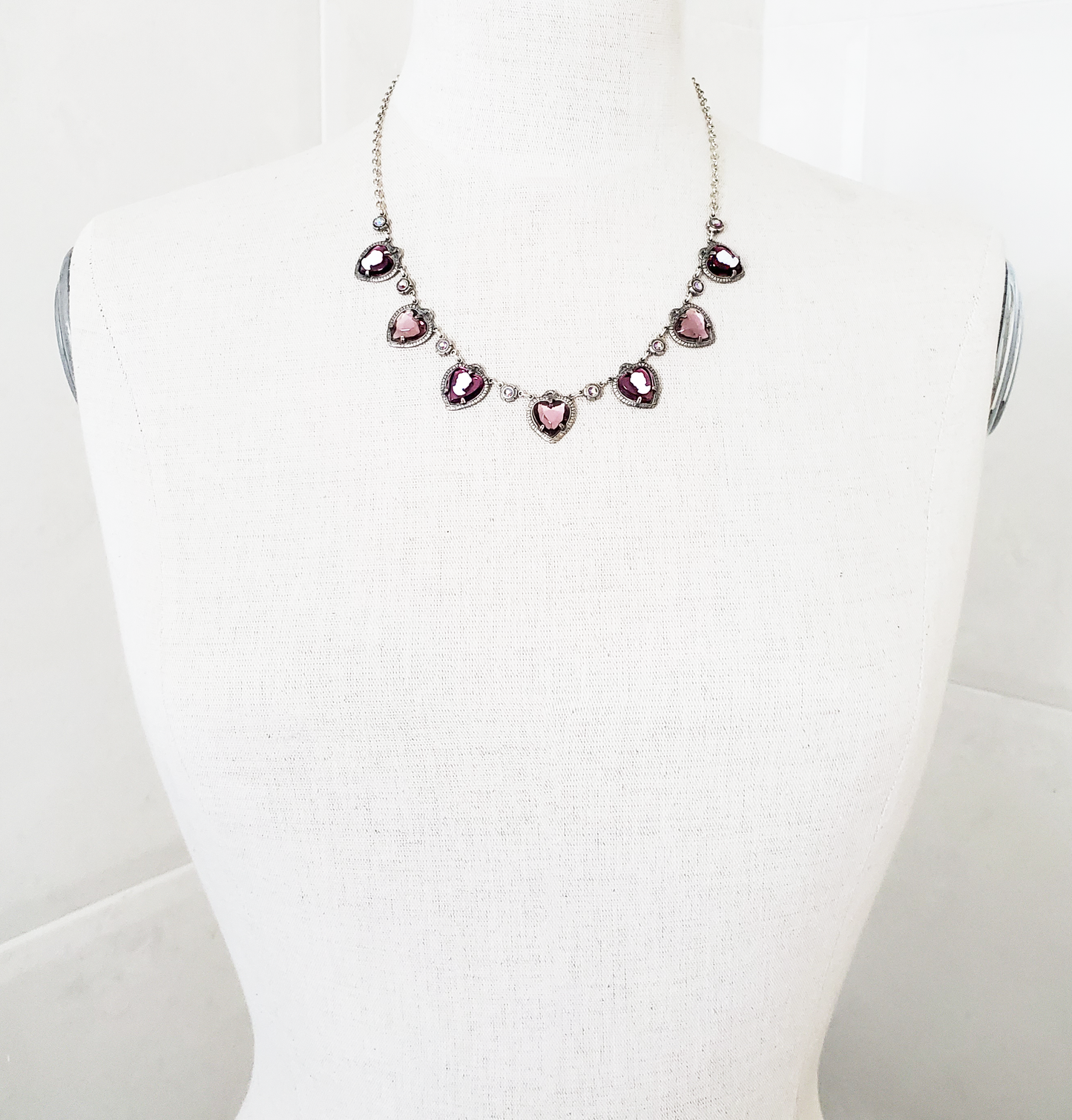 Amethyst Heart Cameo Necklace