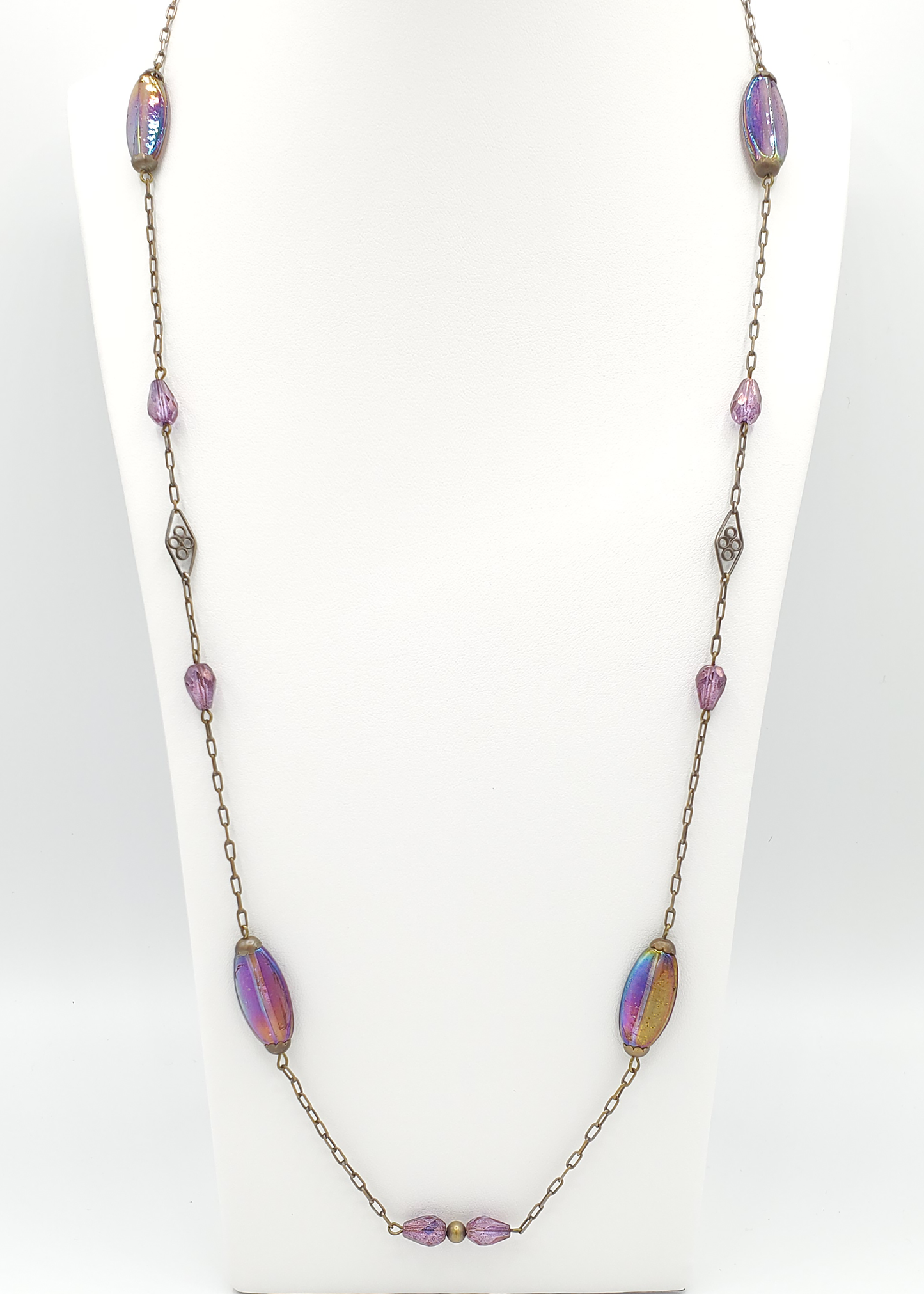 Deep Purple Aurora Station Necklace
