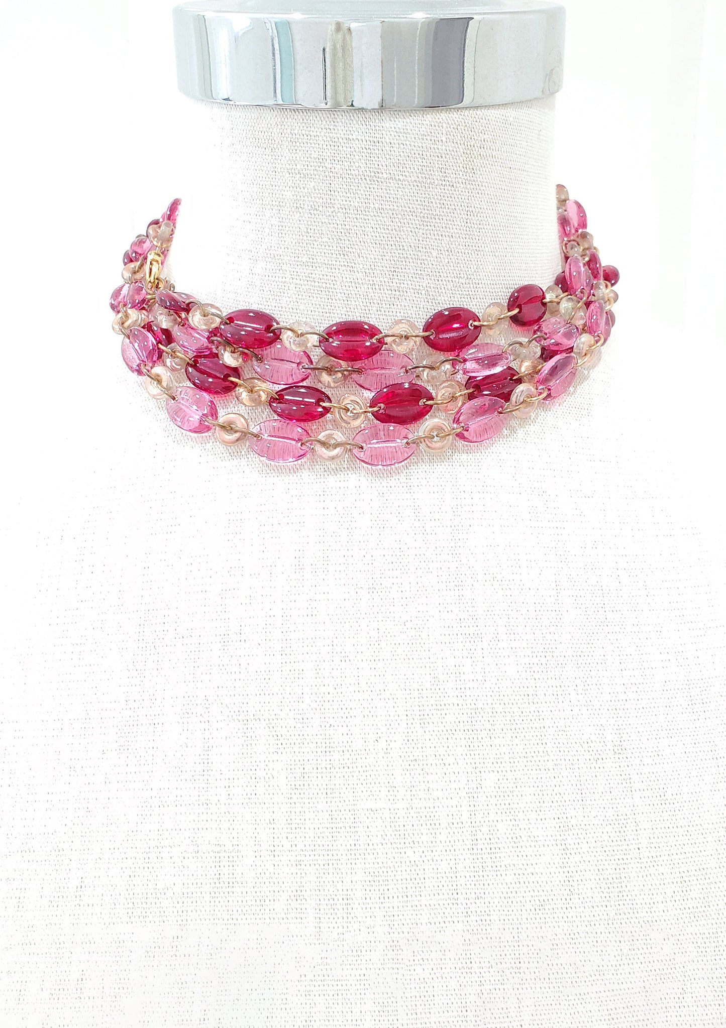 Coffee Beans and Donuts Layering Necklaces - Red and Rose
