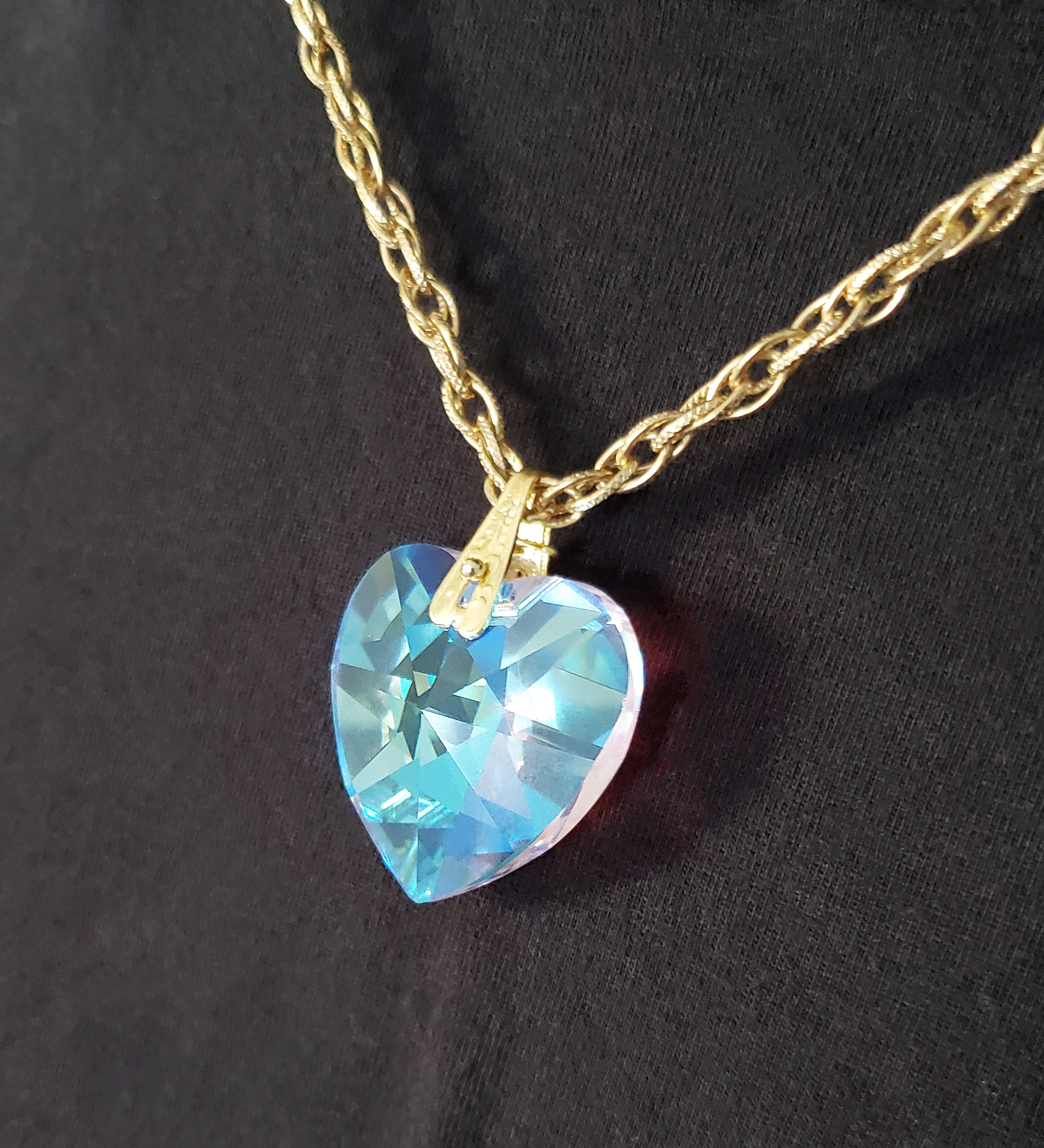 Rosaline Blue Crystal Heart Pendant