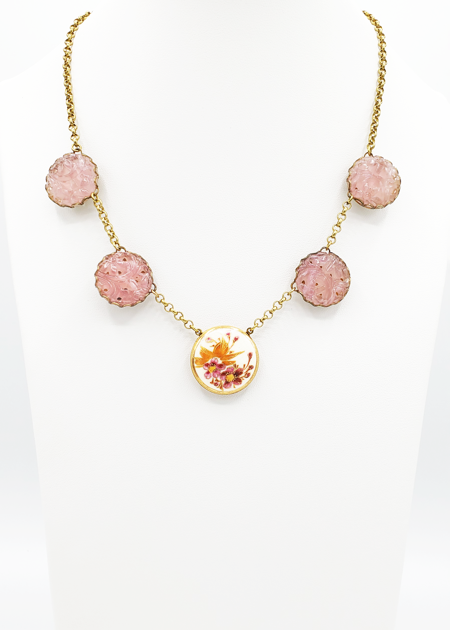 Satsuma & Pierced Pink Necklace