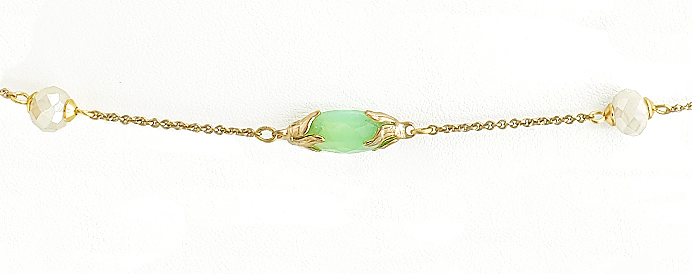 Seafoam & Alabaster Station Necklace