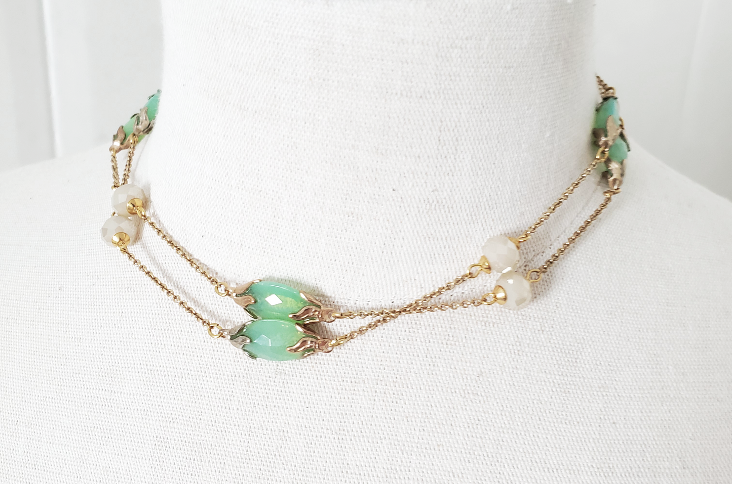 Seafoam & Alabaster Station Necklace