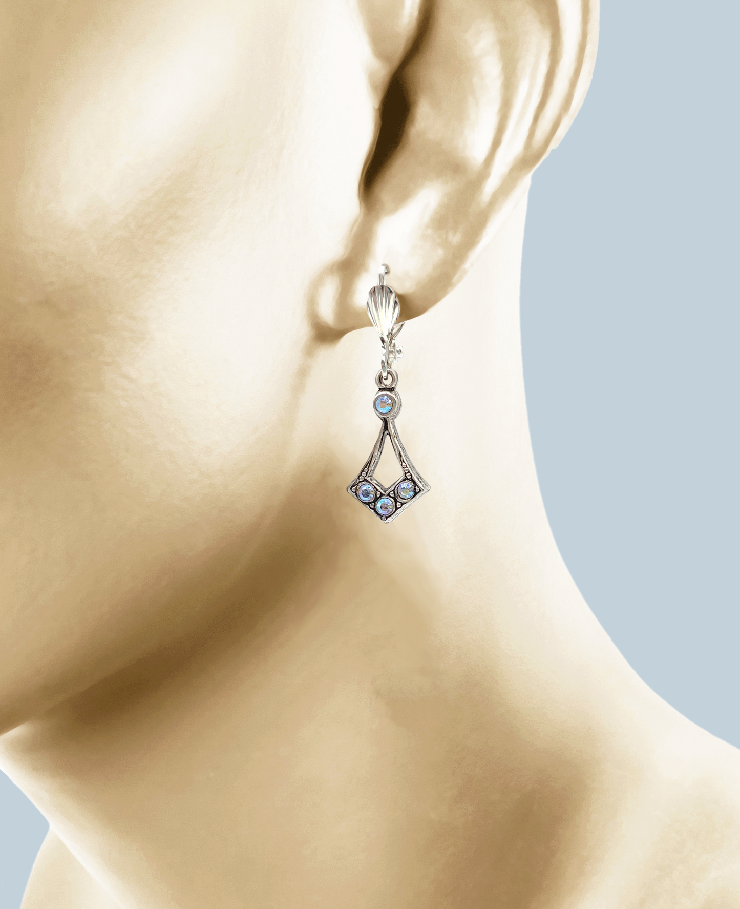 Fleur-de-Lis Antique Silver Earrings