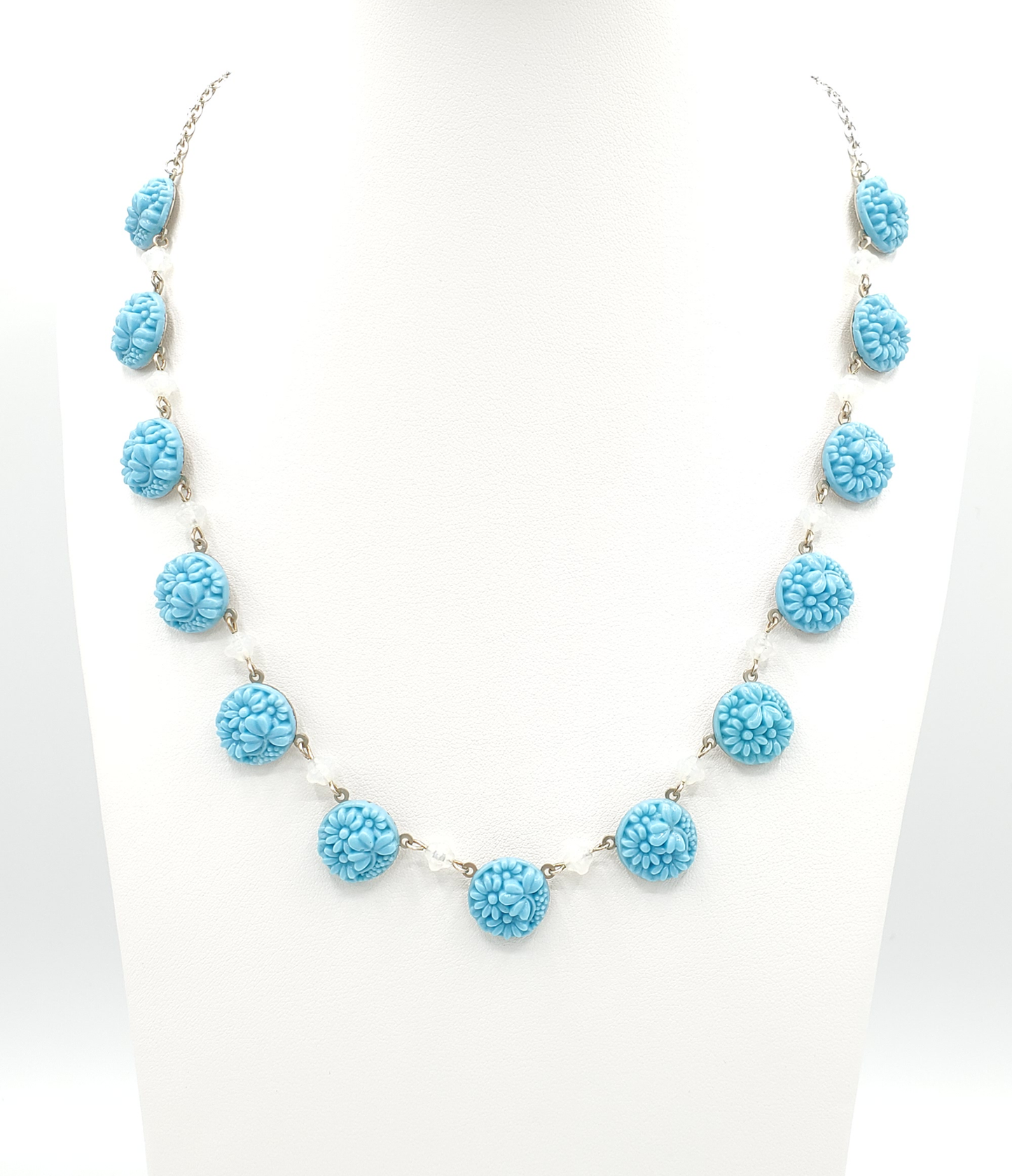 Turquoise Blue Flowers Necklace