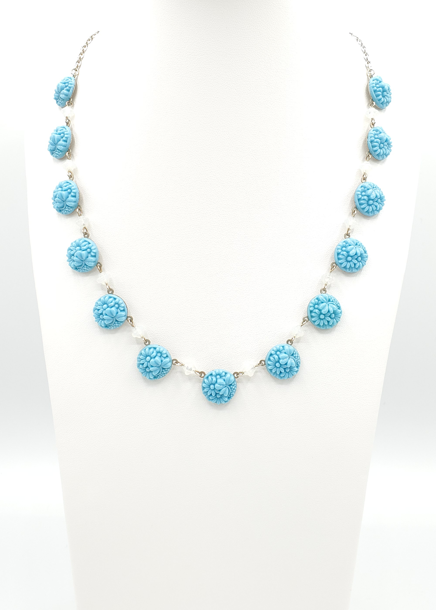 Turquoise Blue Flowers Necklace