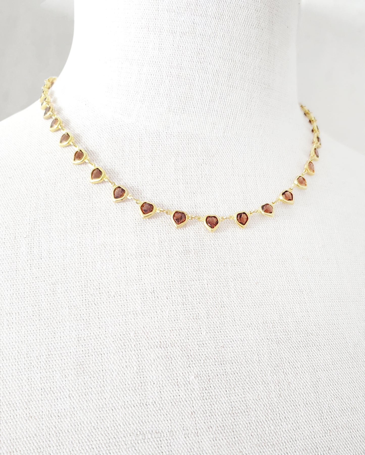 Topaz and Gold Hearts Necklace