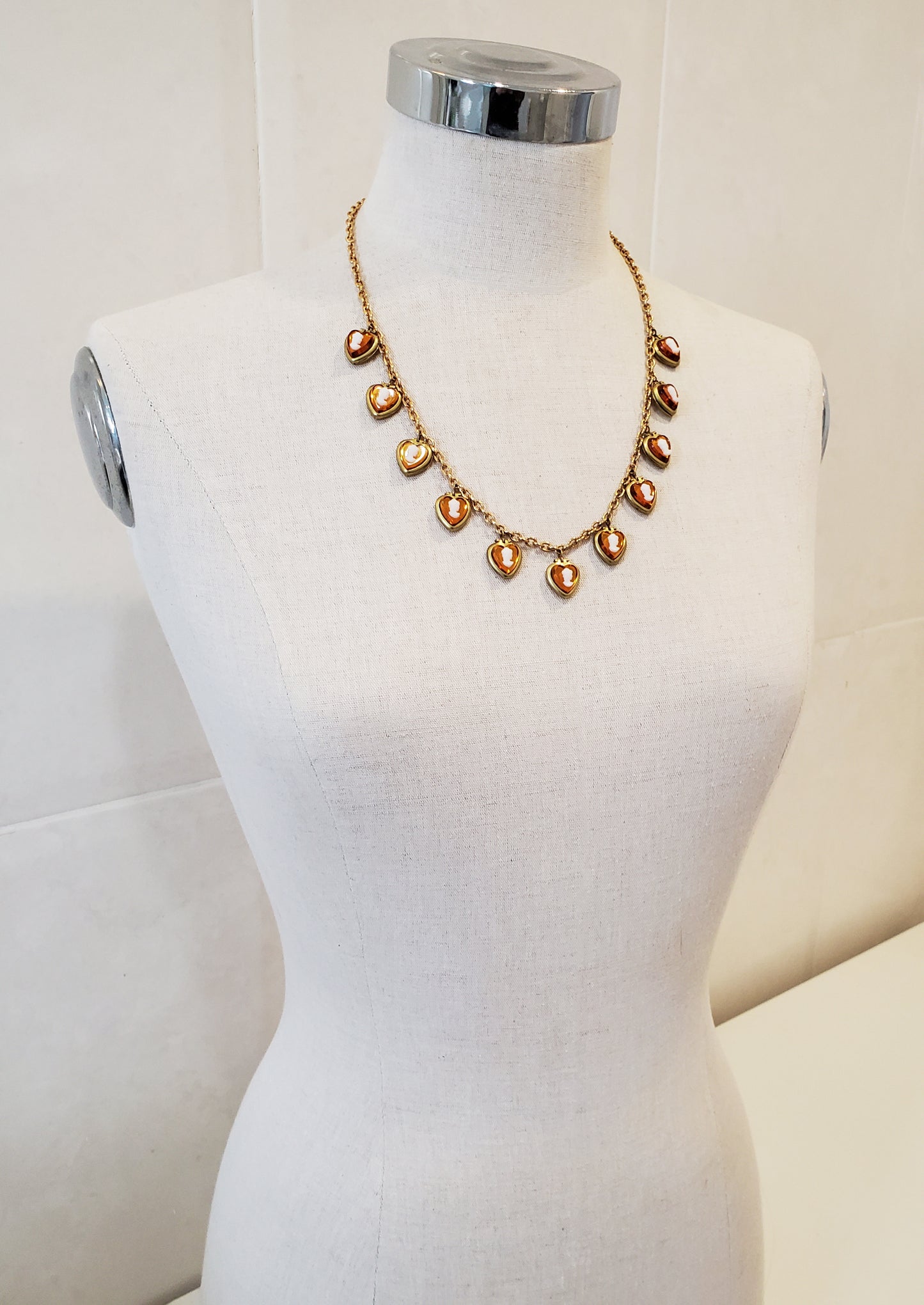 Topaz Heart Cameo Locket Necklace