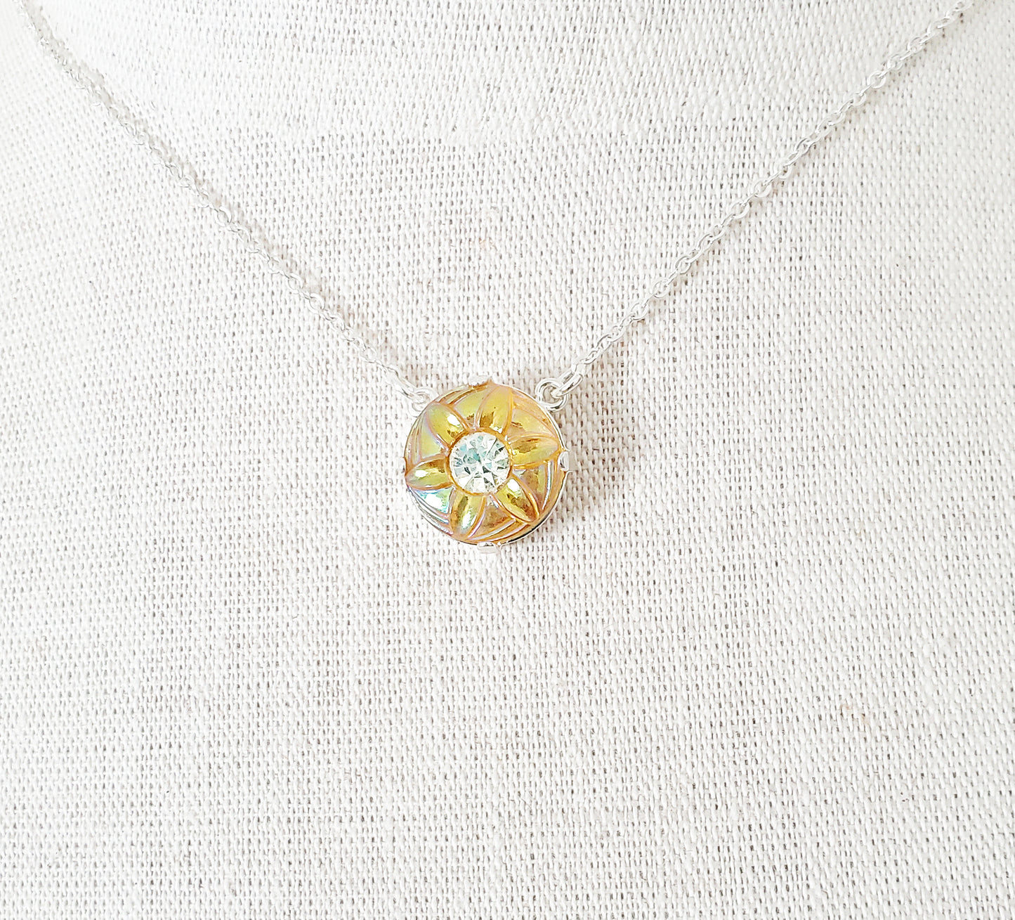 Star Flower Charm Necklace - Cable Chain