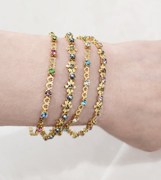 Crystal Chain Stacking Bracelets