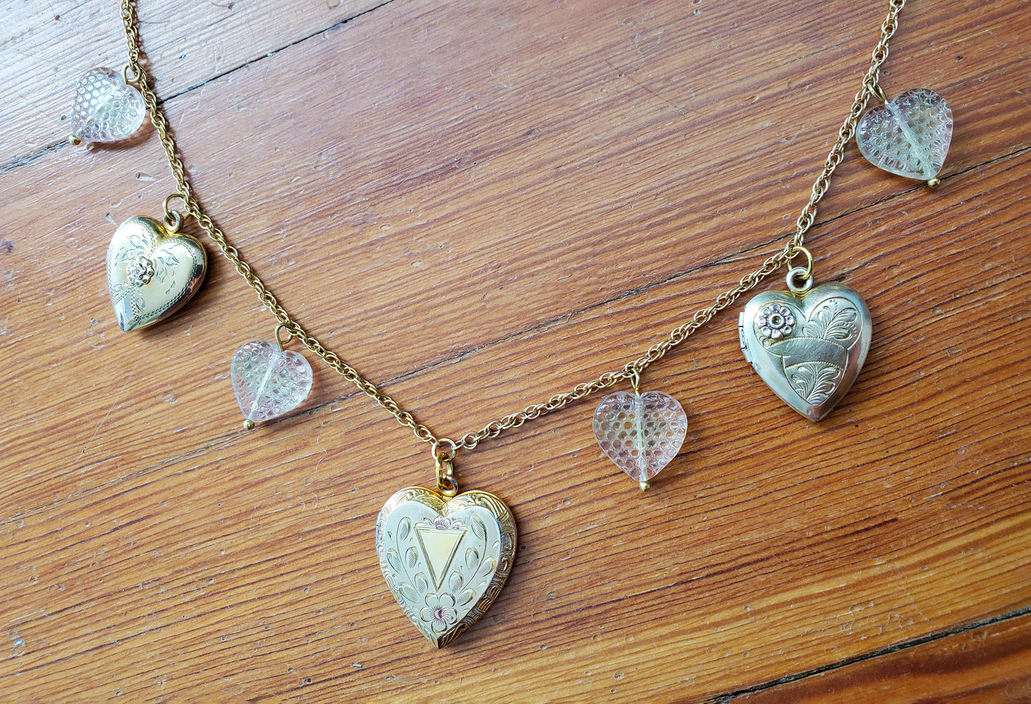 Three Gold Filled Lockets - Collection Necklace