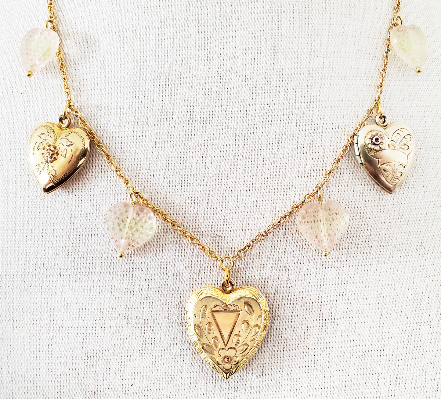 Three Gold Filled Lockets - Collection Necklace