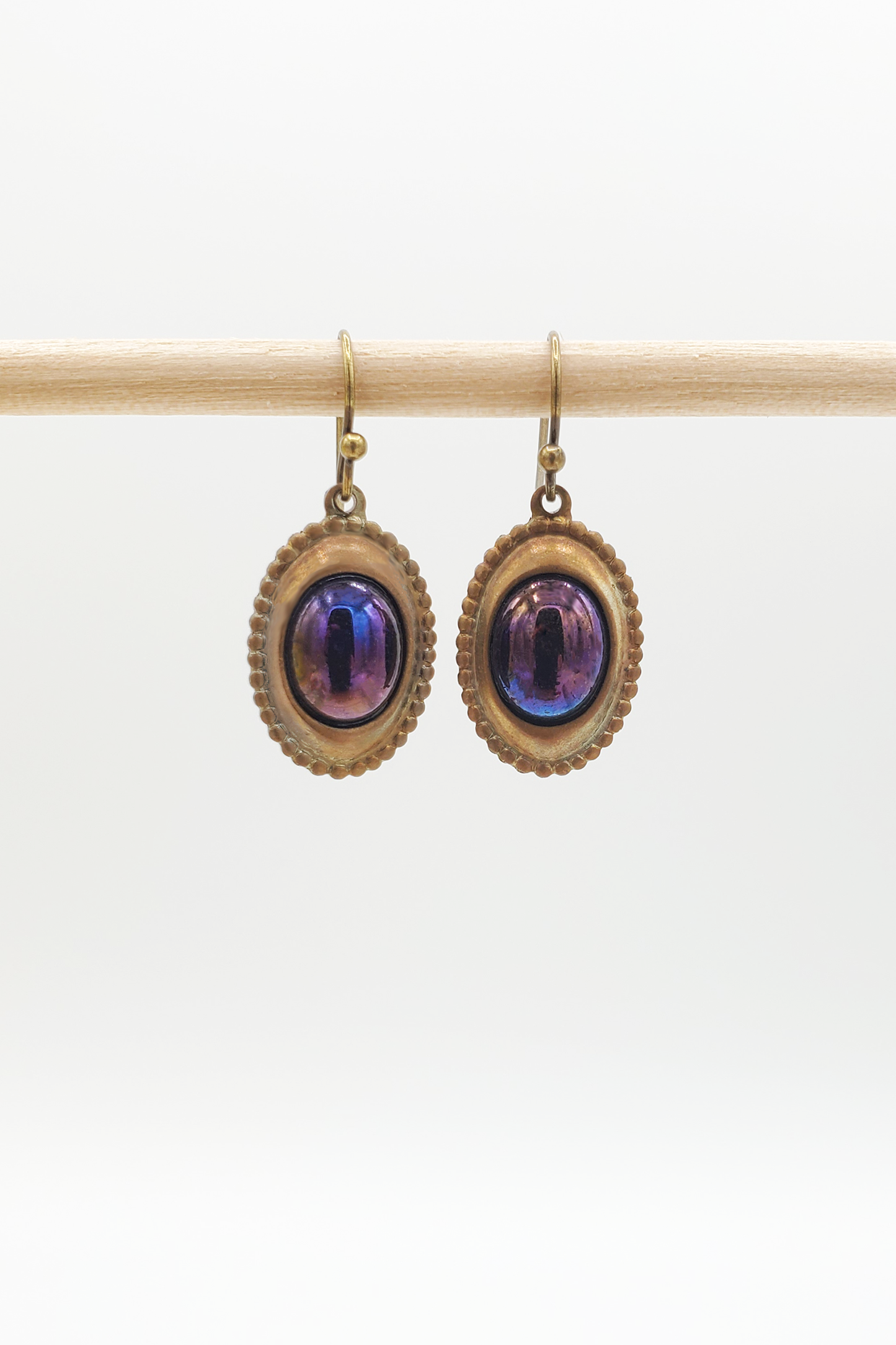 Purple Iris Patina Earrings