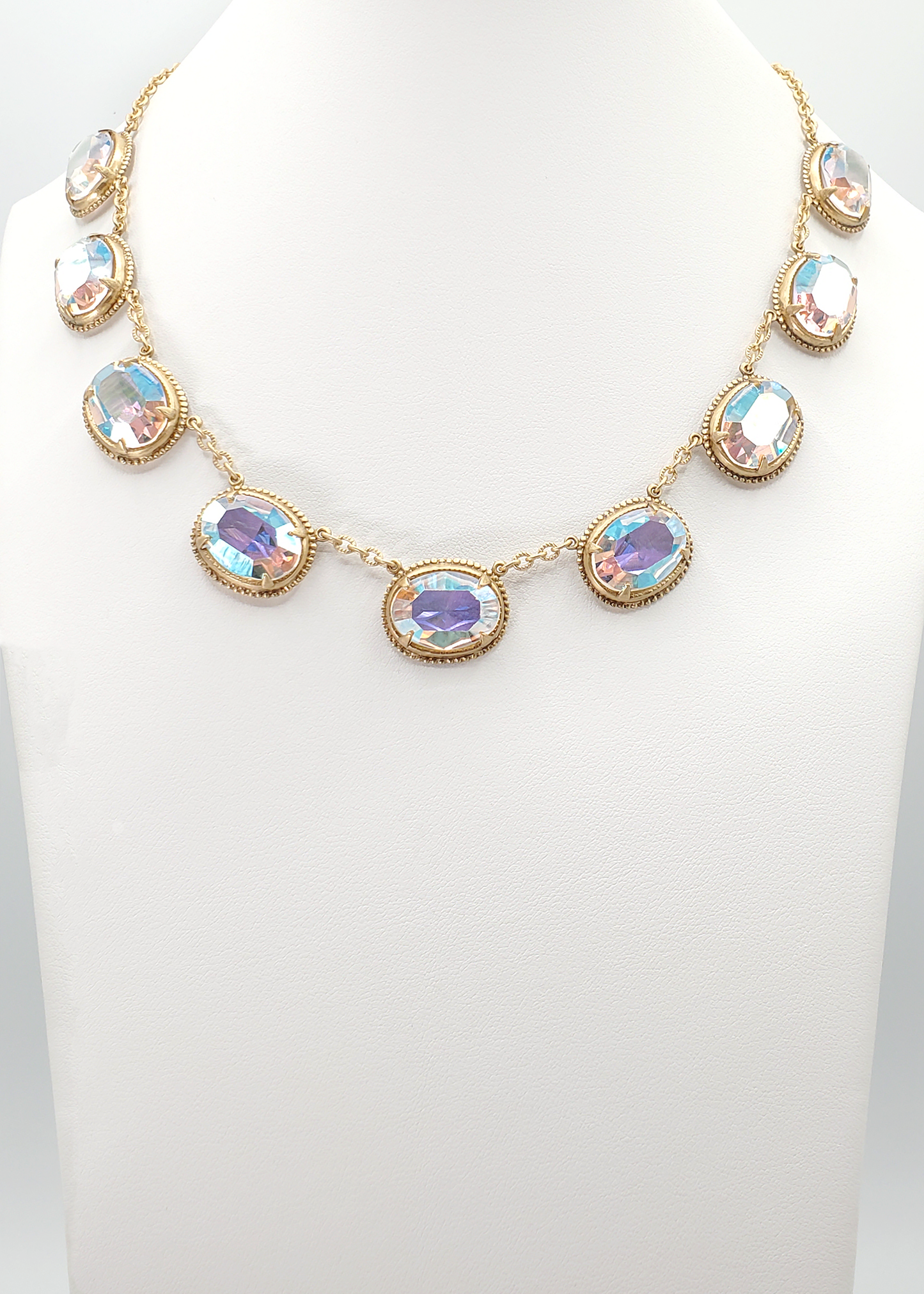 Vintage Aurora Crystal Collet Necklace
