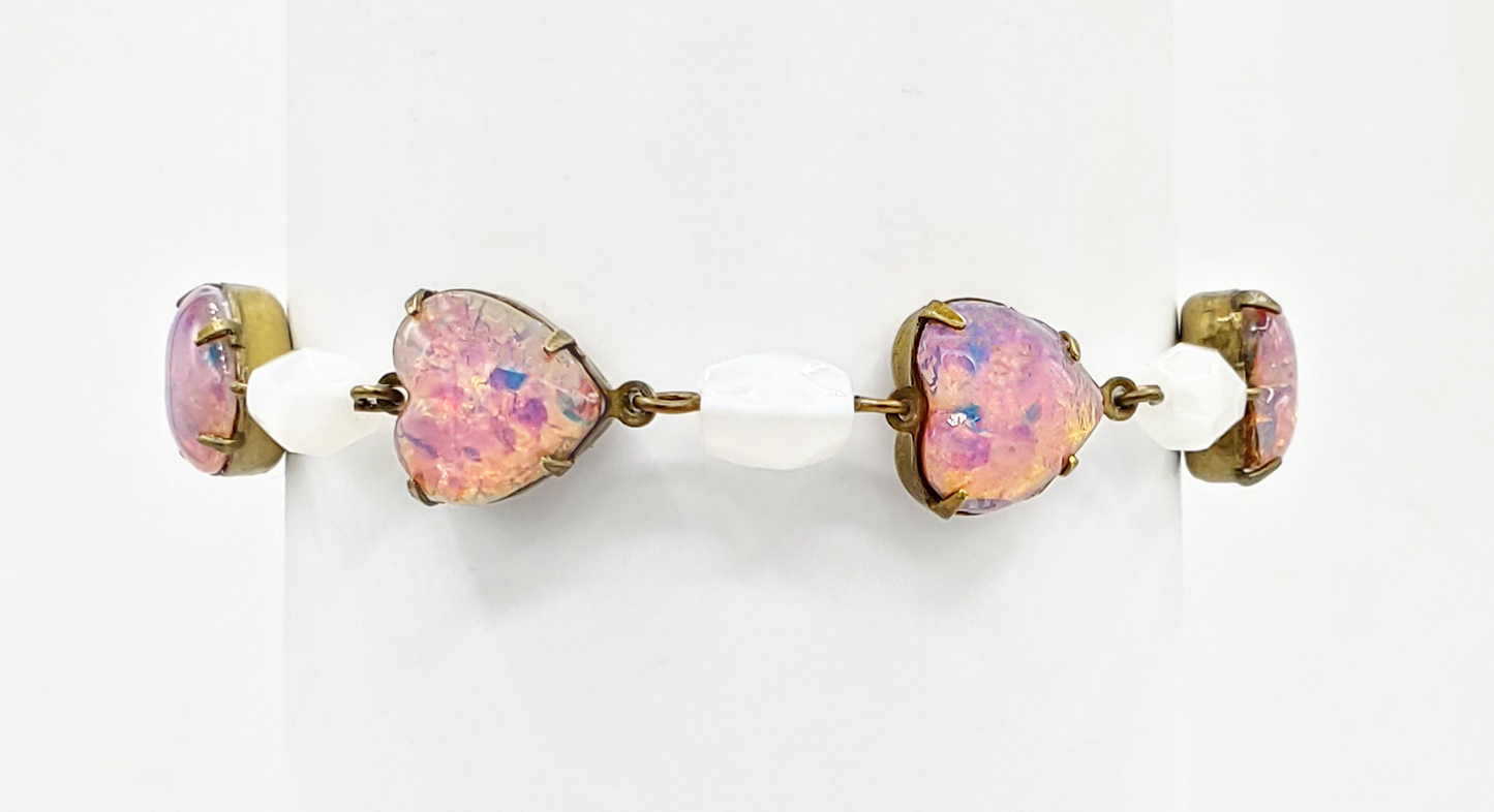 Fire Opal Hearts Bracelet