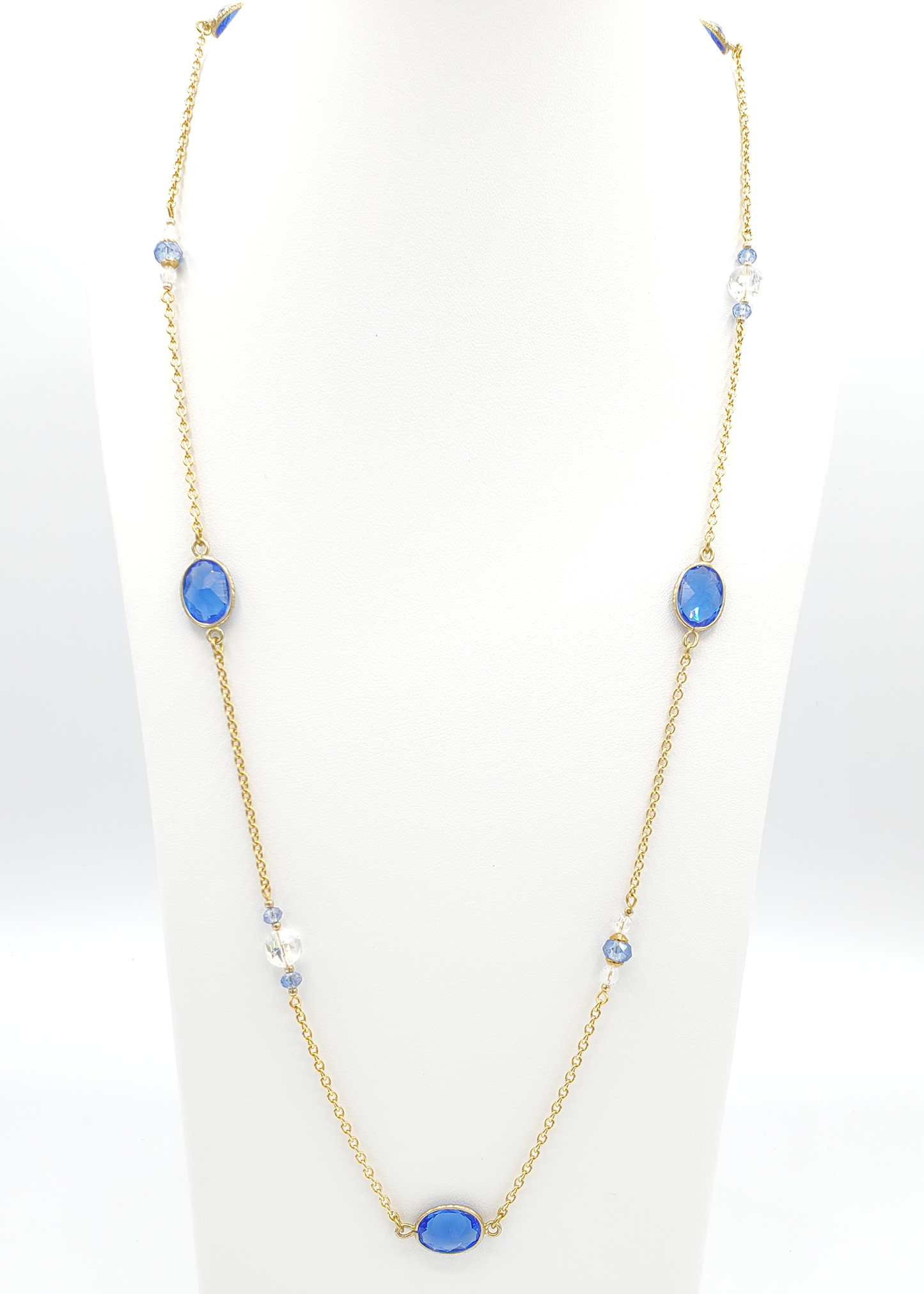 Sapphire Blue Station Necklace