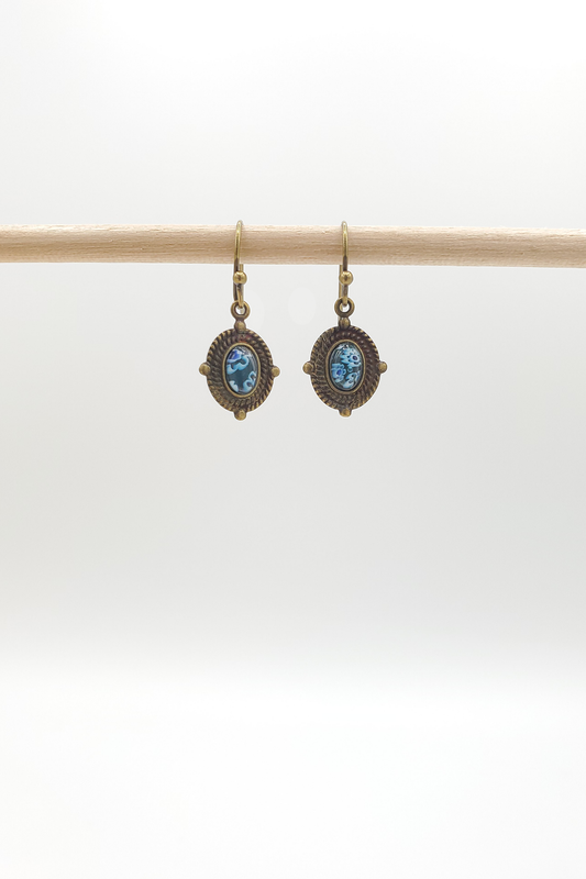 Little Millefiori Patina Earrings - Blue