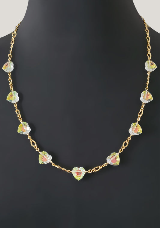 Crystal Aurora Heart Necklace