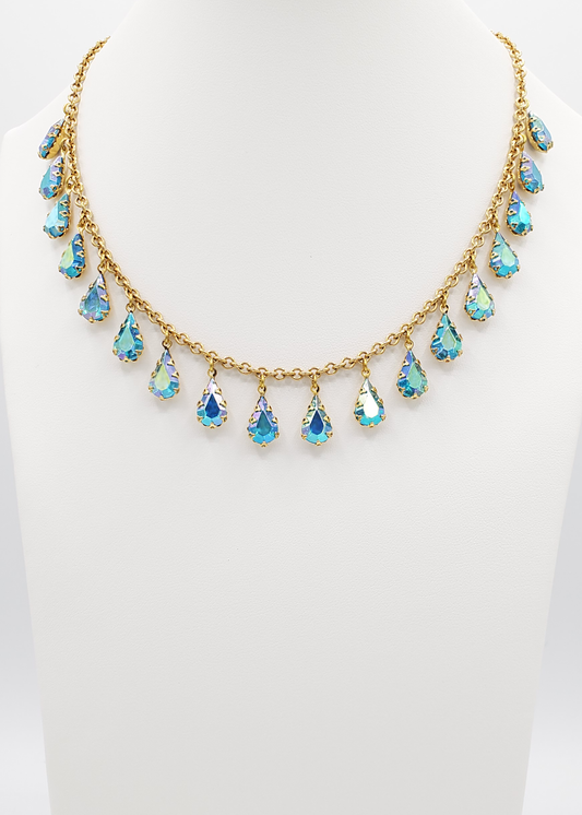 Aurora Aqua Drops Bib Necklace