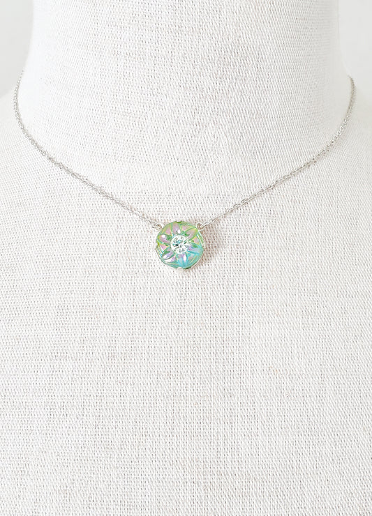 Star Flower Charm Necklace - Cable Chain