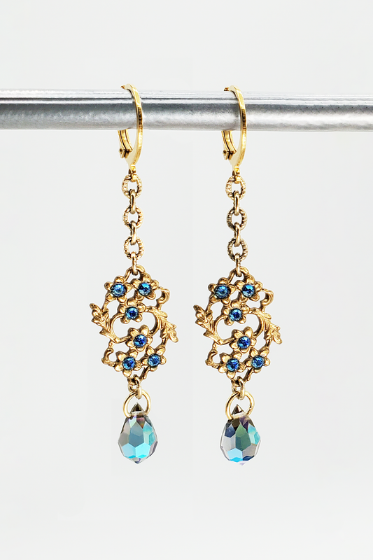 Blue Lace Drop Earrings