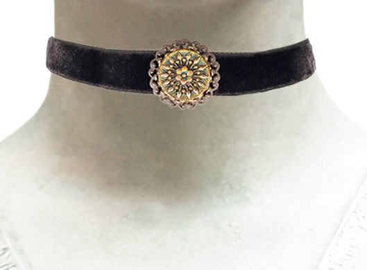 Bronze Gold Velvet Choker