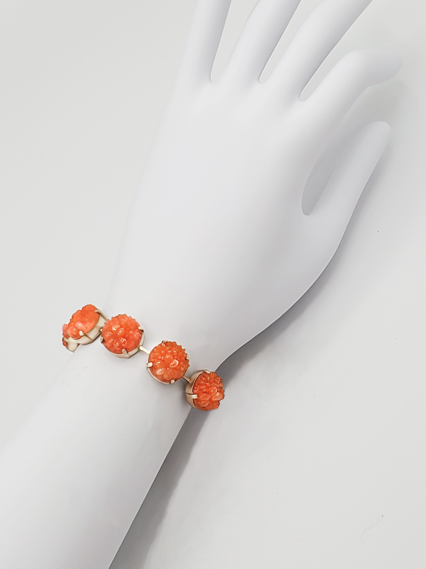 Carnelian Orange Floral Bracelet