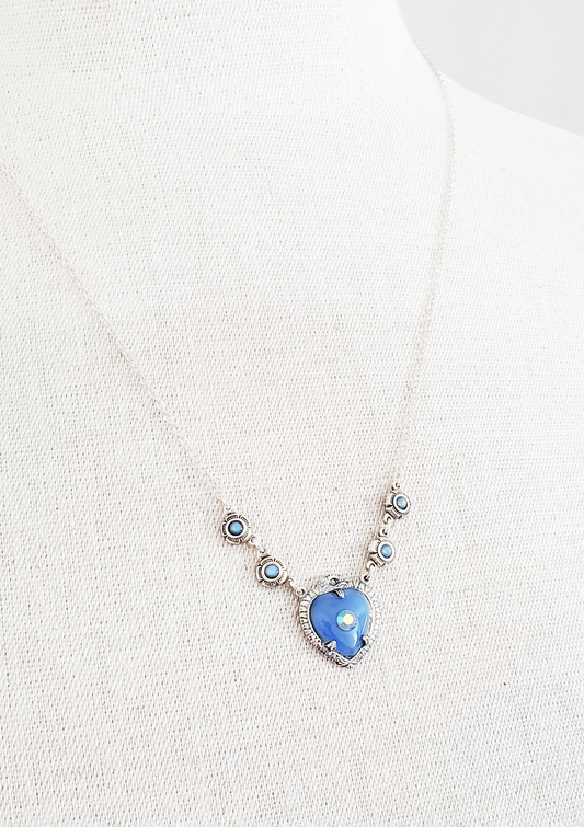 Cornflower Blue Heart Necklace