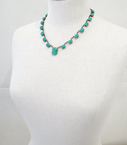 Chrysoprase Green Crystal Necklace