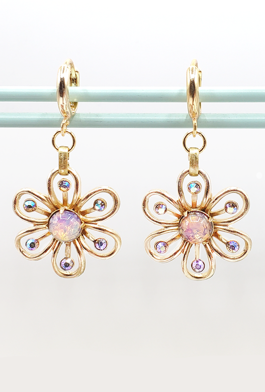 Daisy Fire Opal Earrings