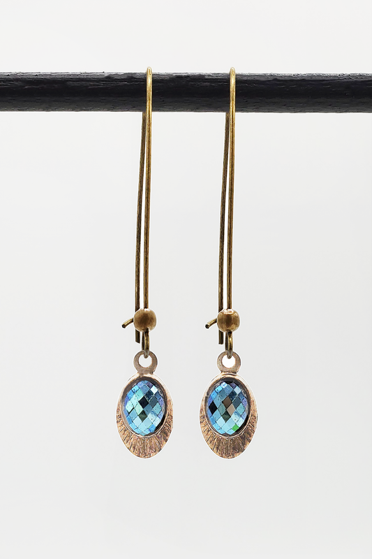 Faceted Iris Patina Earrings