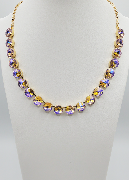 Violet/Yellow Aurora Rivoli Necklace