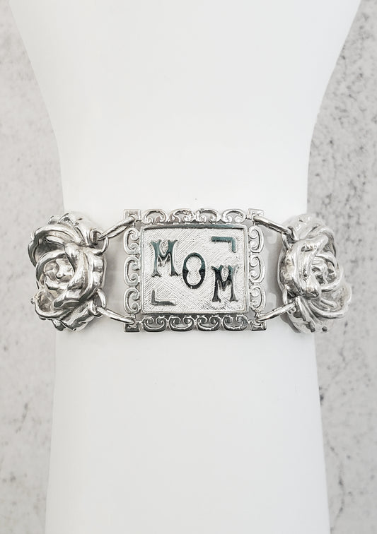 Sterling Silver Mom Roses Bracelet