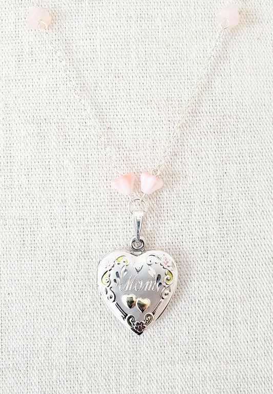 Sterling Silver Mom Heart Locket