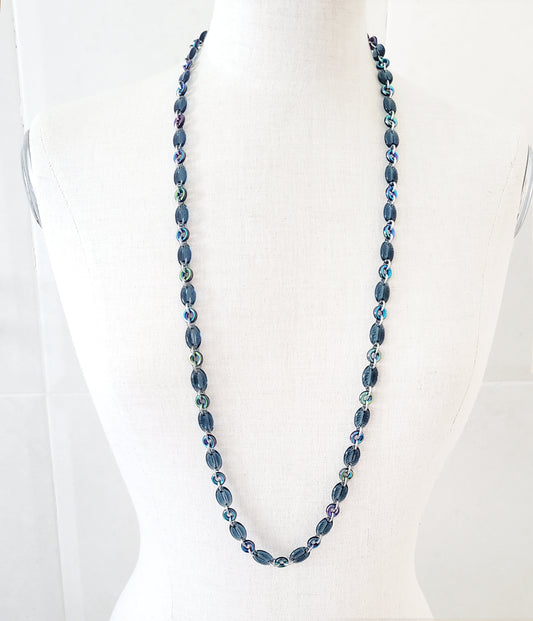 Coffee Beans and Donuts Necklace - Montana Blue and Iris