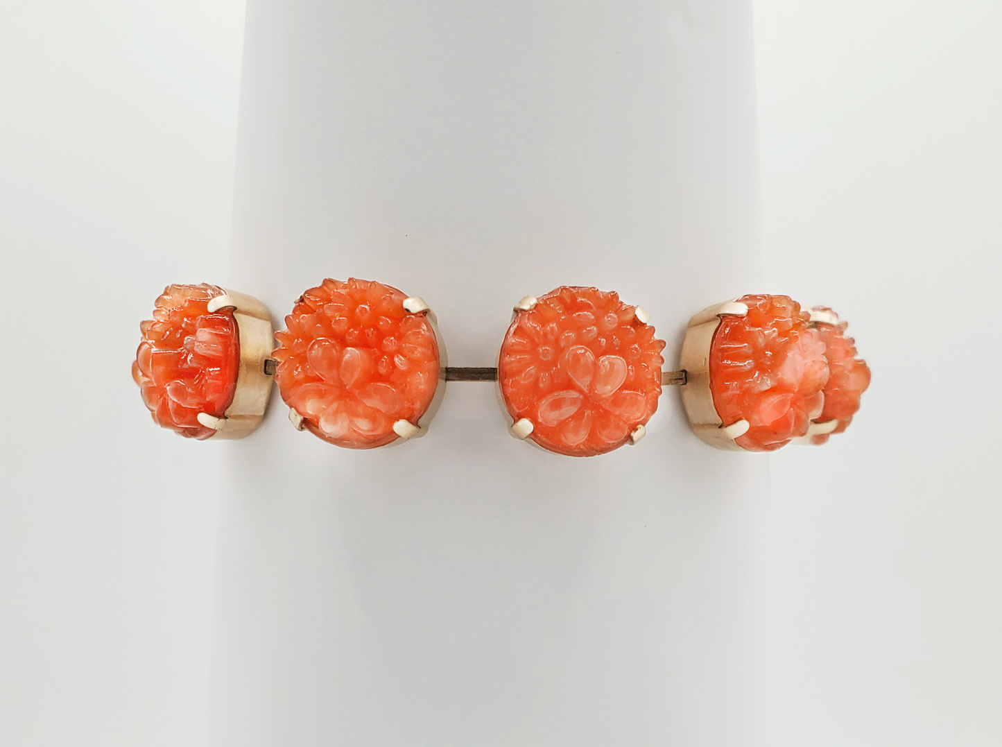 Carnelian Orange Floral Bracelet
