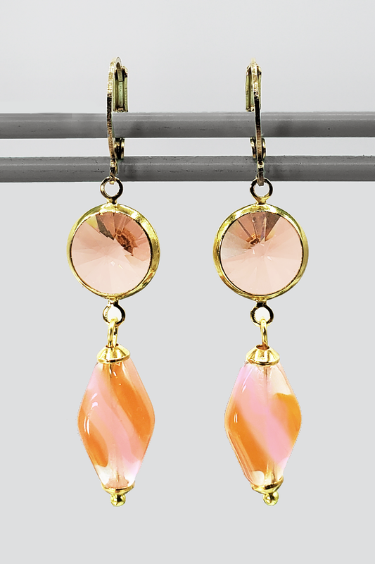 Padparadscha and Pink Earrings