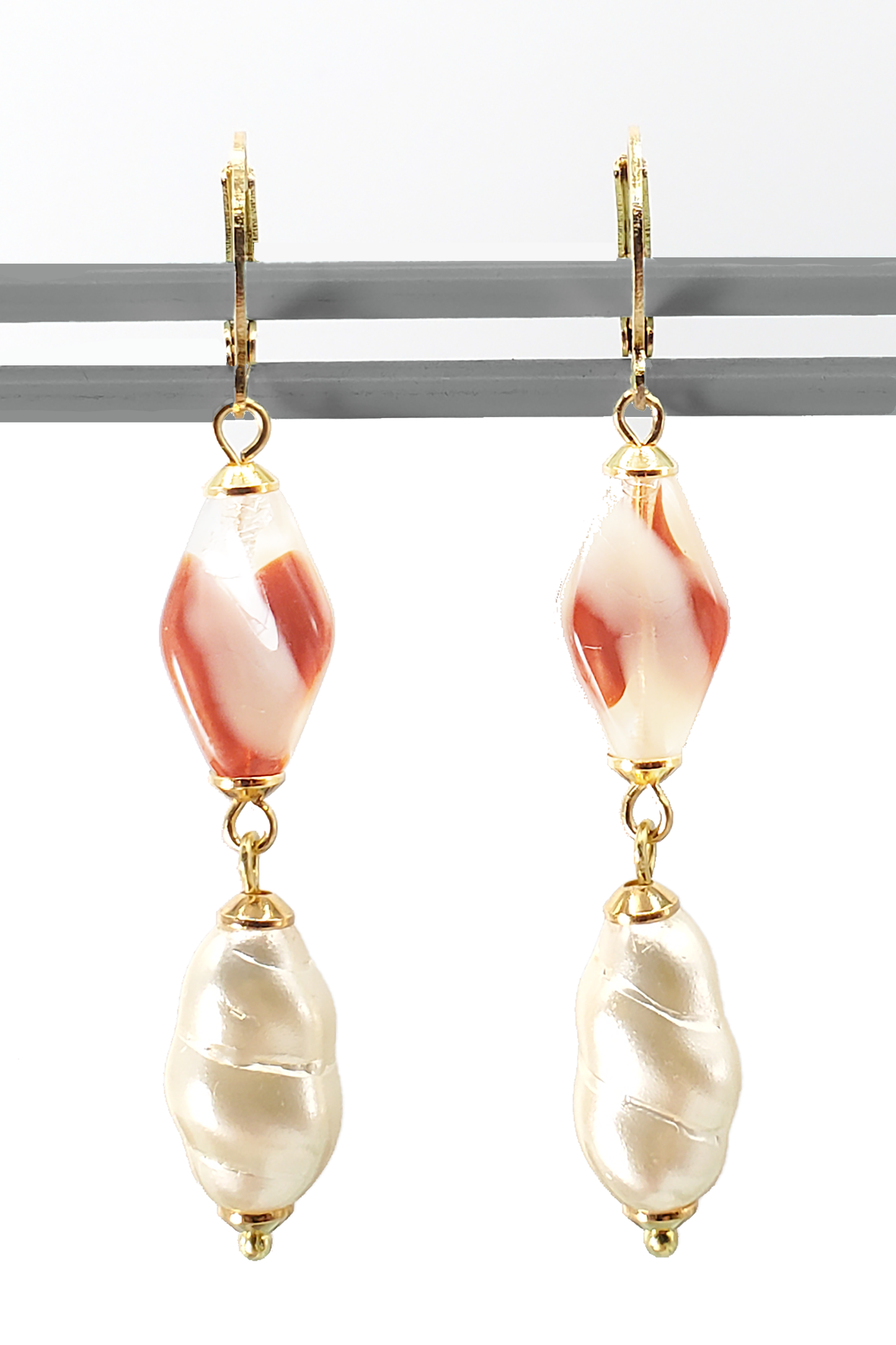 Pearl and Twisted Drop Earrings