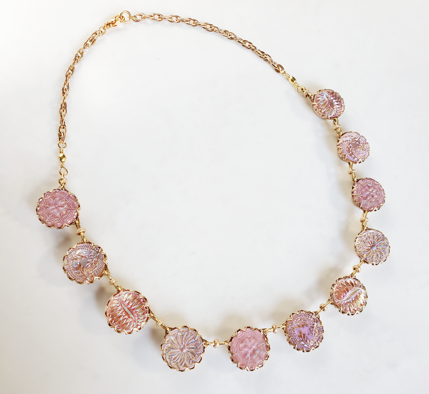 Iridescent Rosaline Pink Necklace