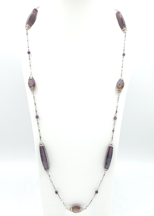 Cabernet Torpedo Station Necklace