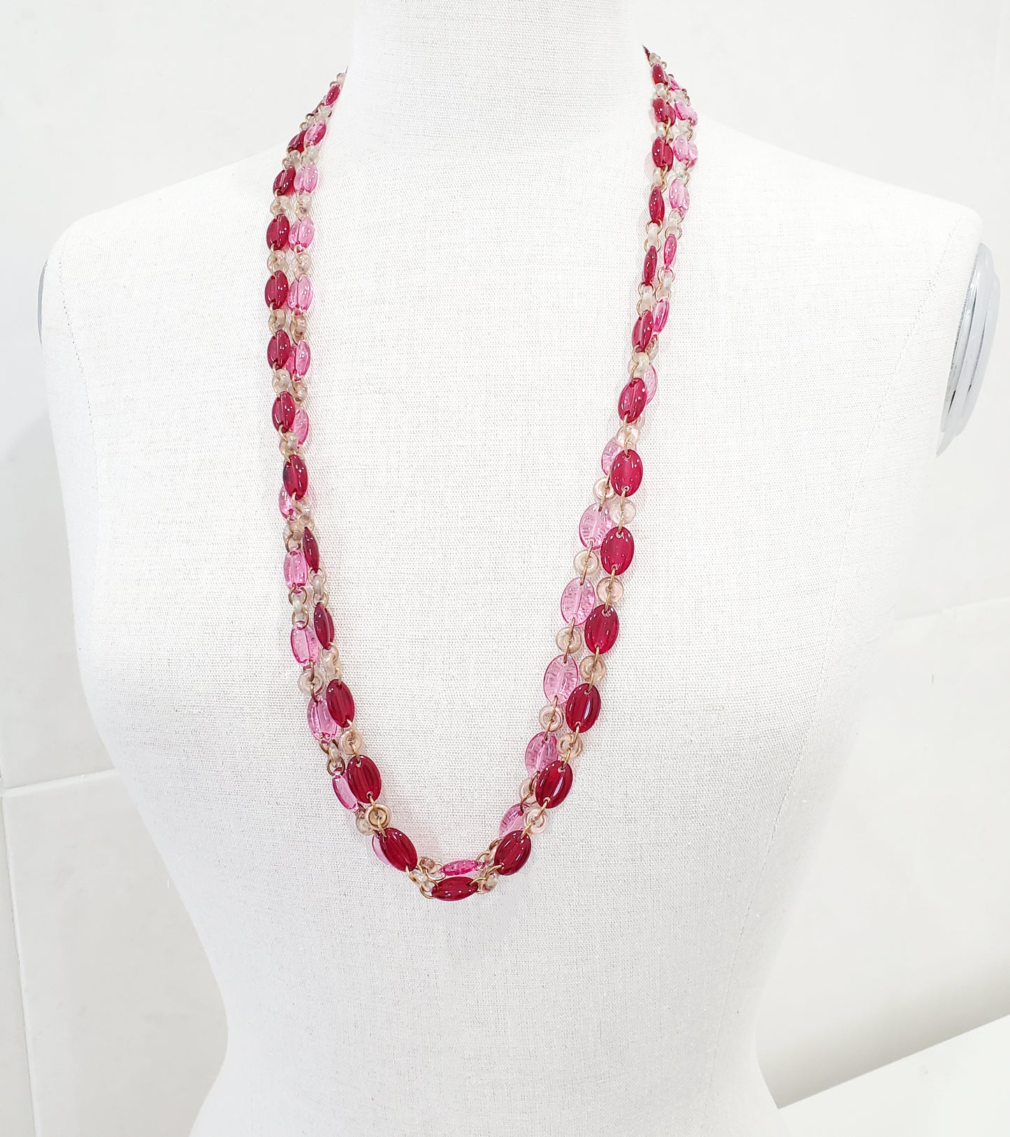 Coffee Beans and Donuts Layering Necklaces - Red and Rose