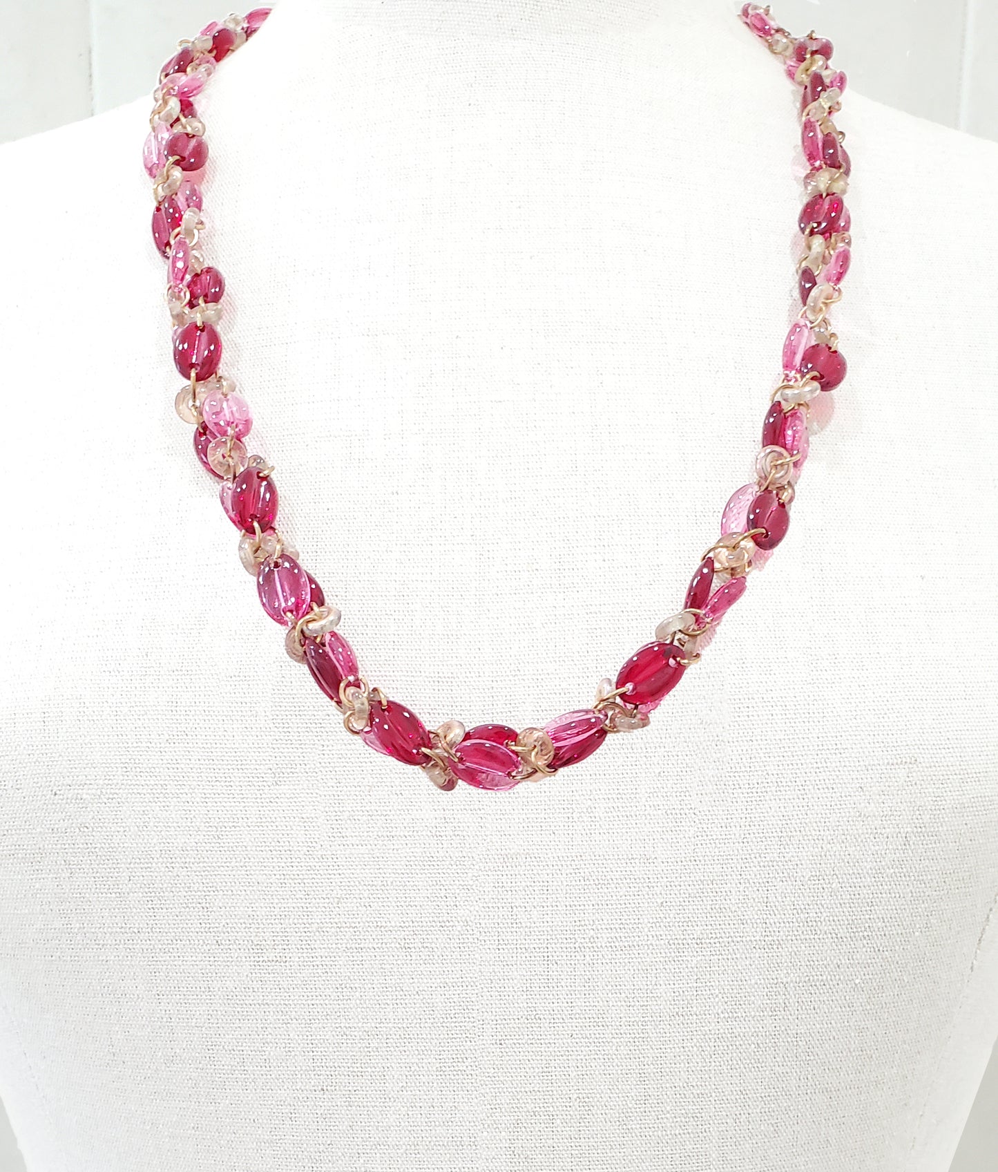 Coffee Beans and Donuts Layering Necklaces - Red and Rose