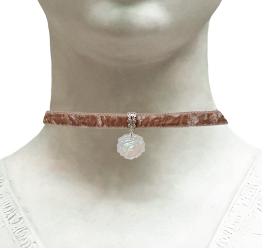 Iridescent Frosted Rose Choker