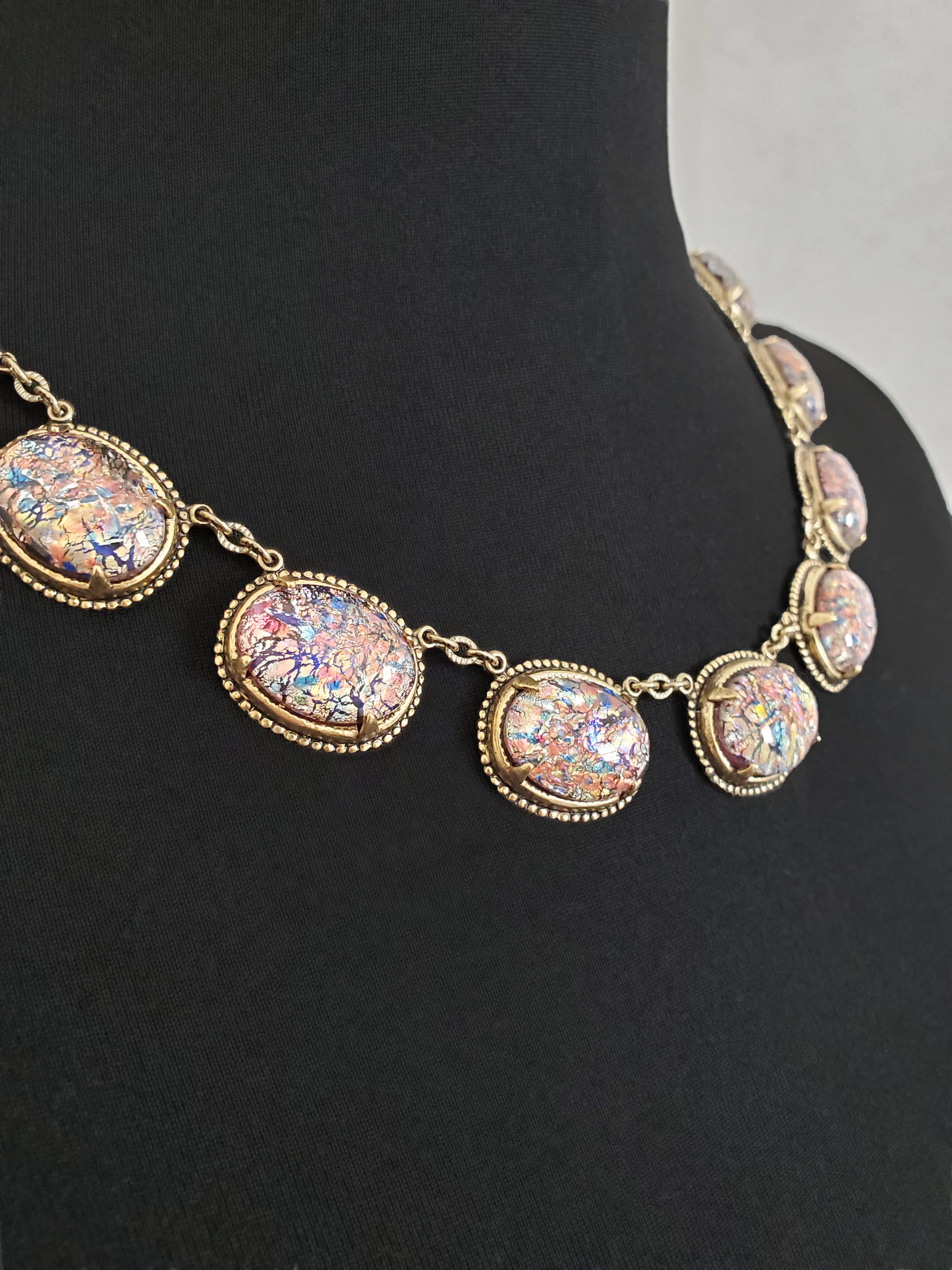 Ruby Fire Opal Collet Necklace