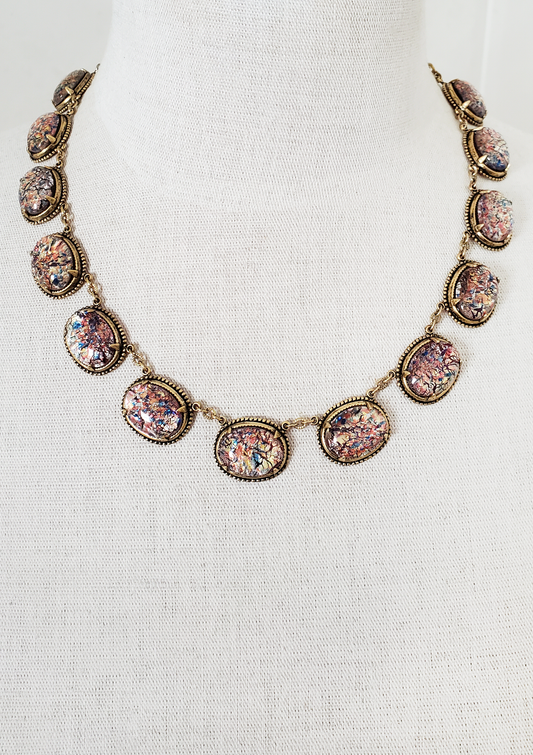 Ruby Fire Opal Collet Necklace