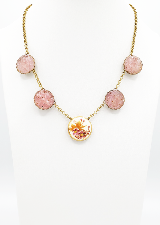 Satsuma & Pierced Pink Necklace