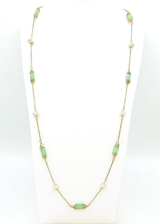 Seafoam & Alabaster Station Necklace