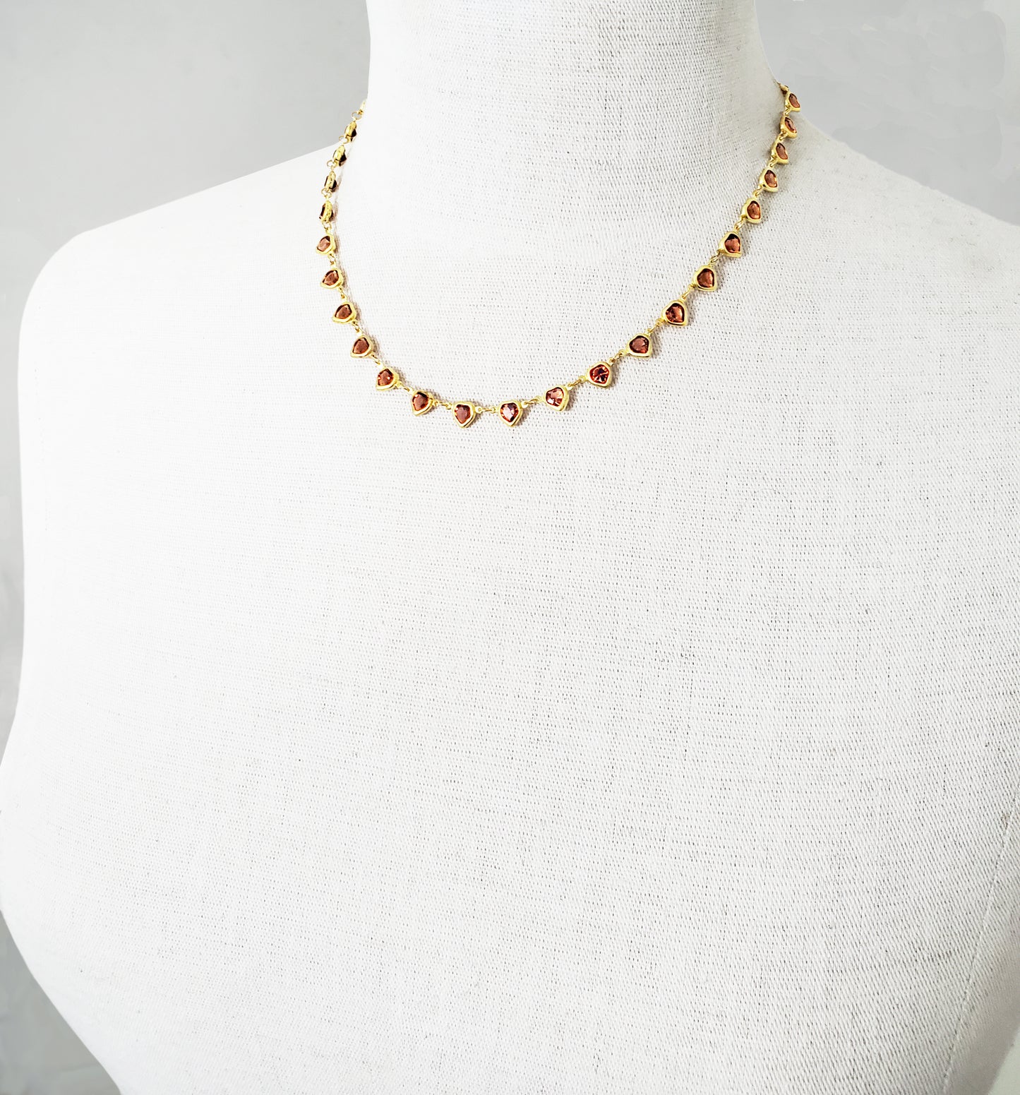 Topaz and Gold Hearts Necklace